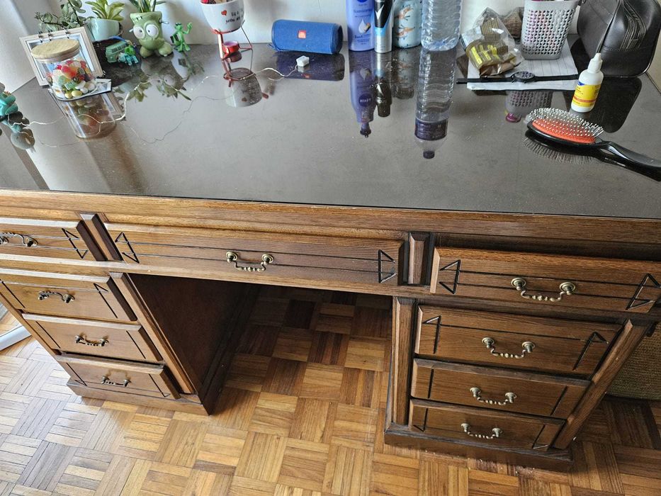 Mesa Secretaria Tampo de Vidro