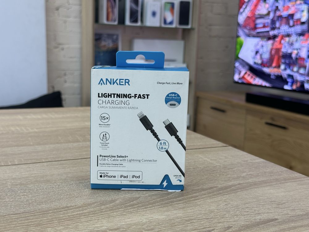 Кабель Lightning Anker PowerLine Select+ для Apple iPhone iPad iPod