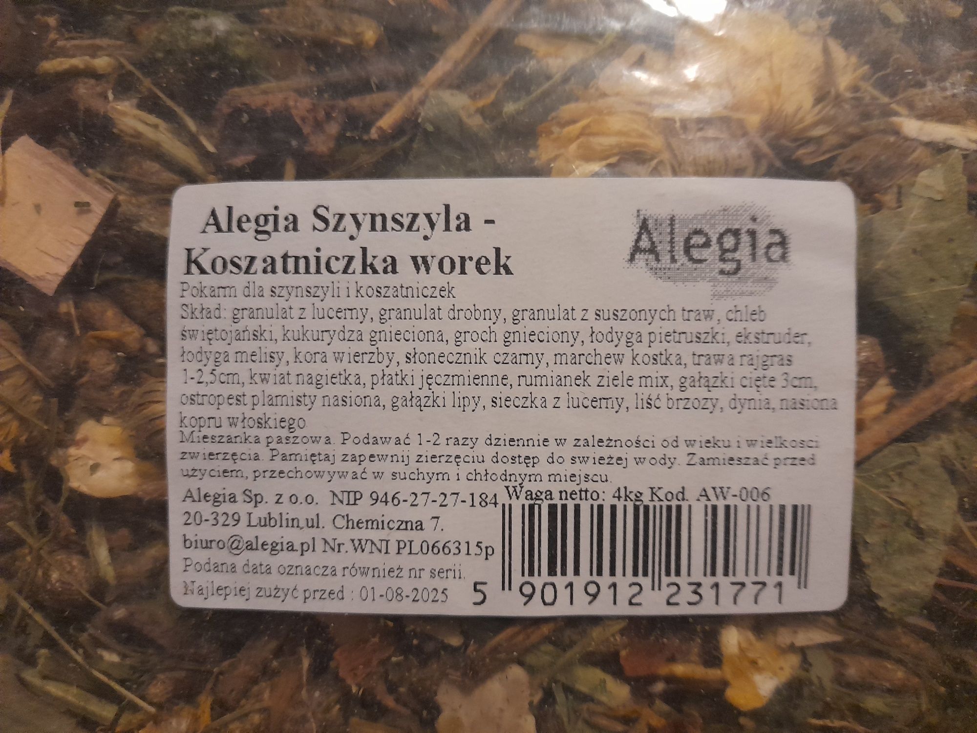 Pokarm zioła dla Szynszyli i Koszatniczek 4kg