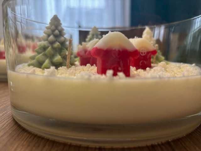 Świeczka sojowa świąteczna, ręcznie robiona