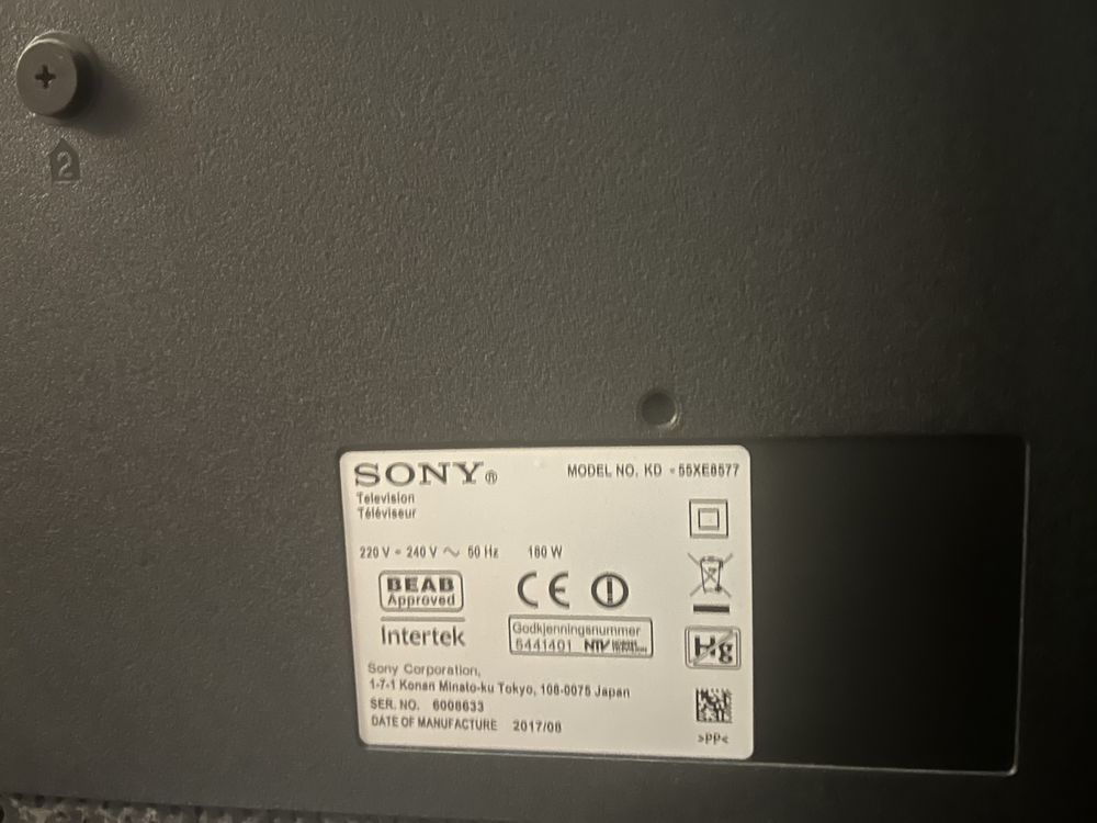 Telewizor Sony Bravia MODEL NO. KD 55xe8577