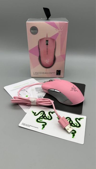 Ігрова комп’ютерна миша USB RAZER LANCEHEAD QUARTZ (pink) 16000dpi