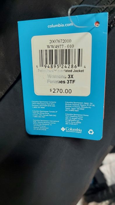 Куртка Columbia Point Park Insulated Jacket (3X Plus) Оригінал