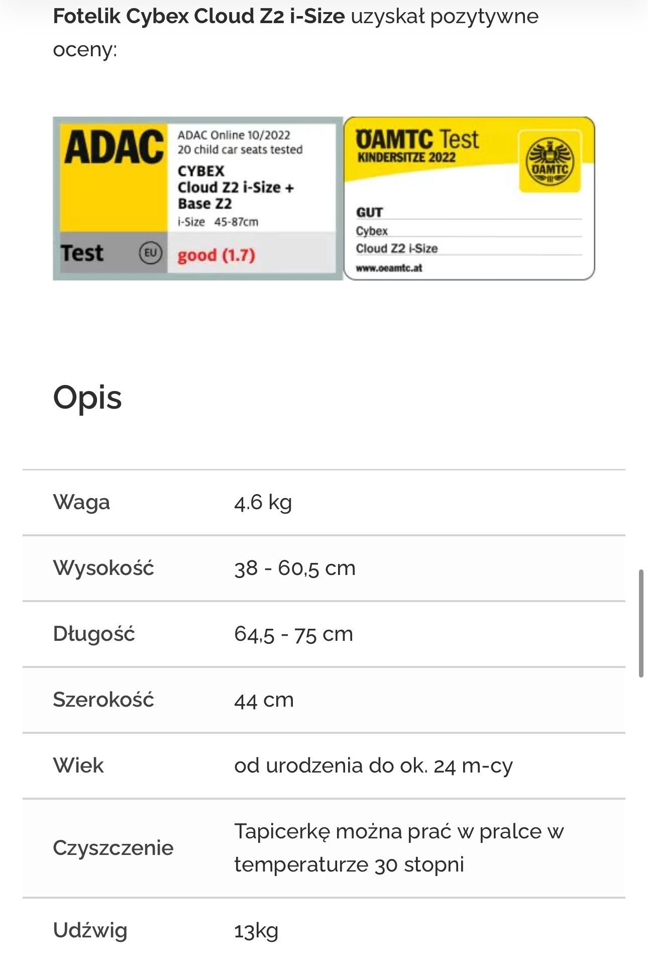 Fotelik samochodowy Cybex Cloud Z2 i-size z bazą Z2