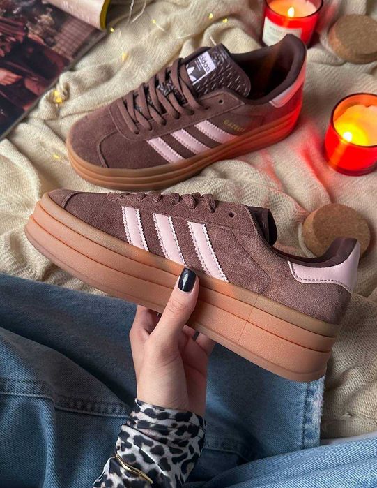 Кросівки Adidas Gazelle Bold Platform Brown/Peach premium