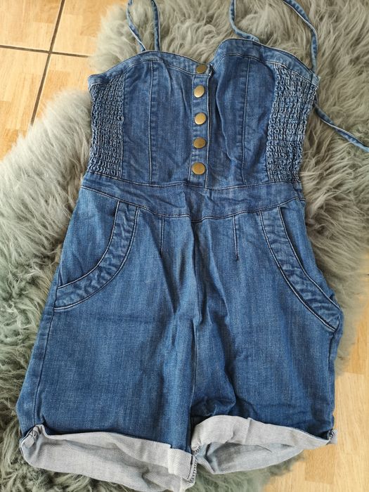 Nowy kombinezon damski dżinsowy H&M xs 34 jeansowy elastyczny wiązany