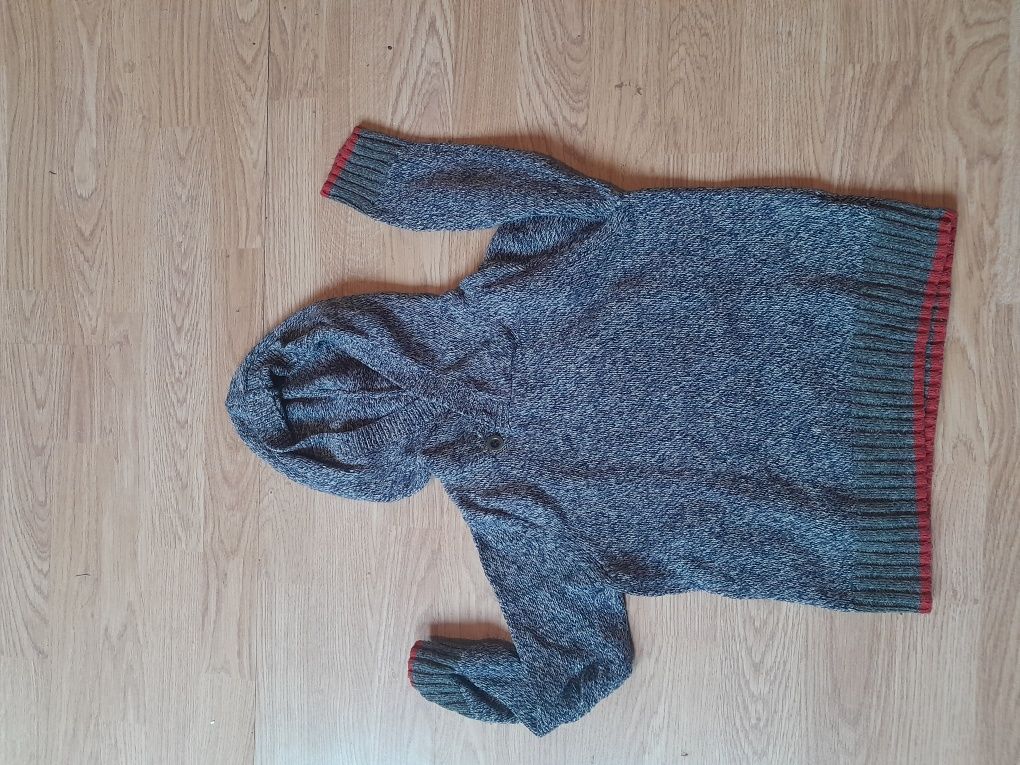 Sweter chłopięcy, sweter z kapturem 110cm