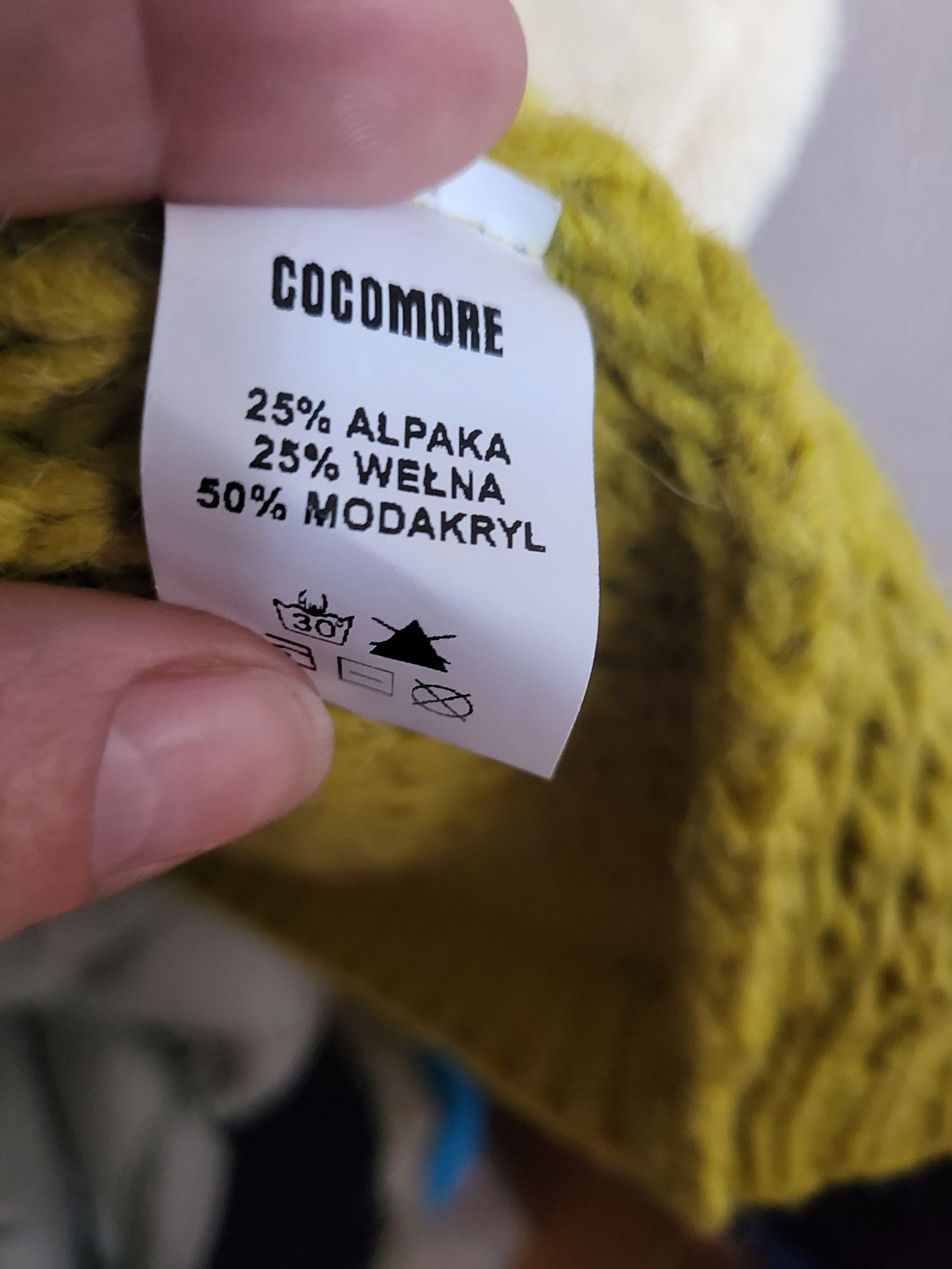 Długi sweter kardigan damski wełna alpaka