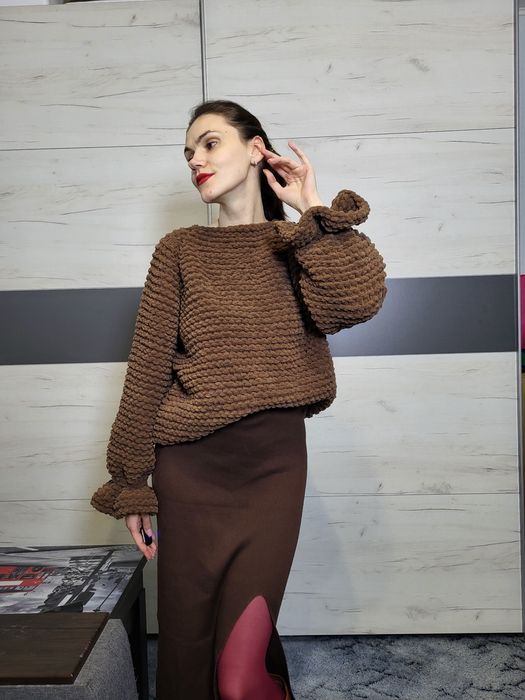 Плюшевий в'язаний светр