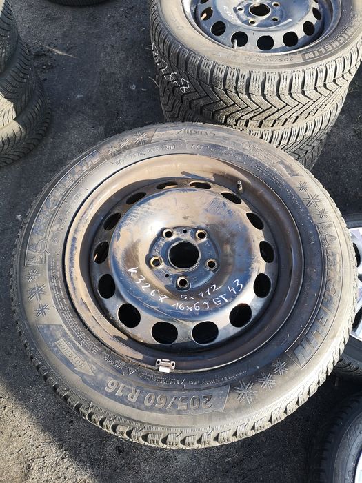 Komplet kół zimowych 5x112 VW Audi Skoda 205/60/16 Michelin 7,5mm