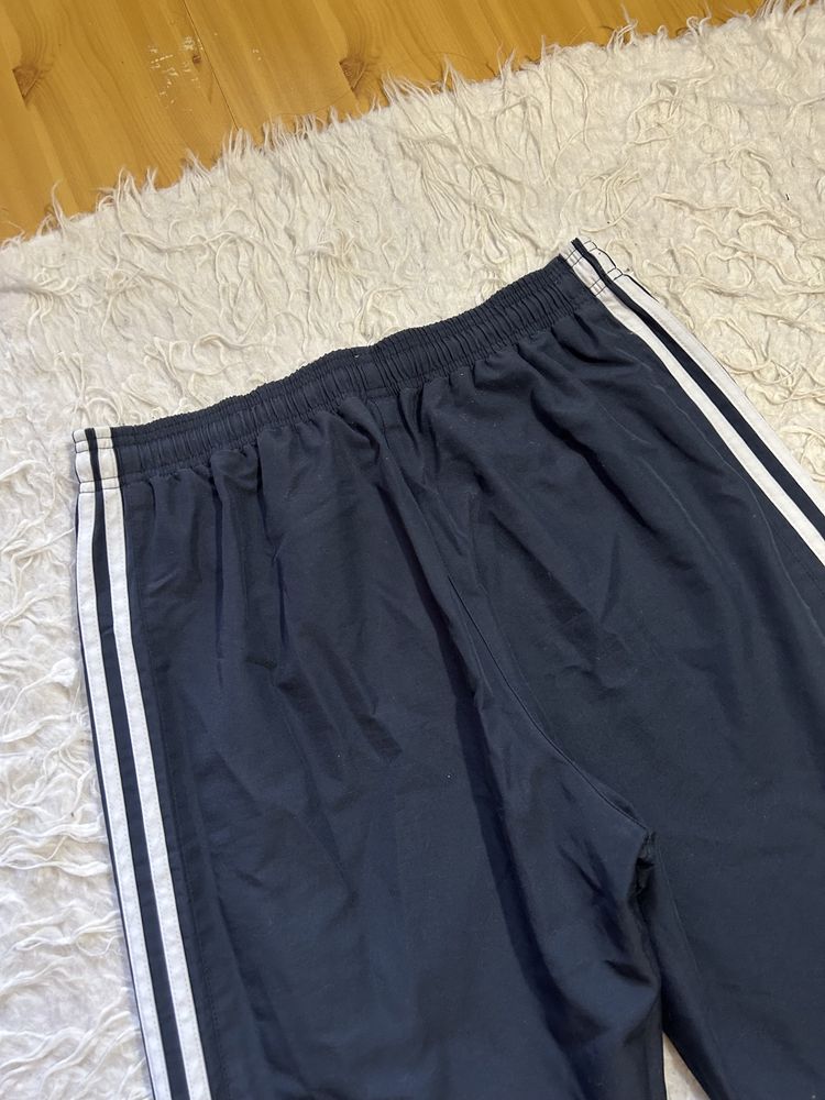 Spodnie dresy Adidas 3 stripes paski rozmiar M L granatowe