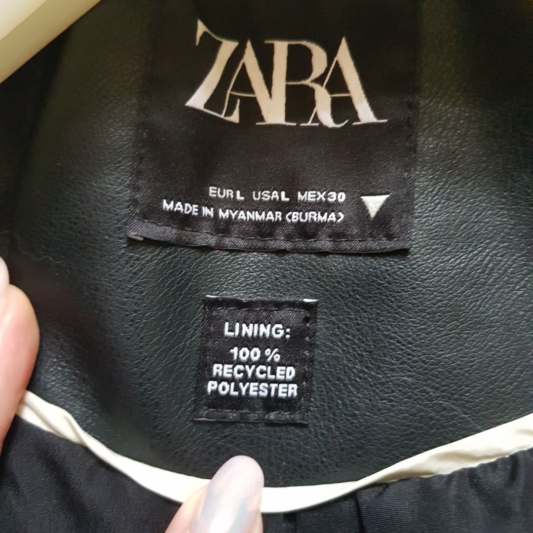Шкіряна куртка жіноча Zara косуха