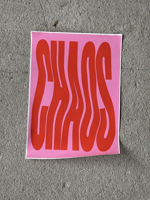 Retro plakat modernistyczny CHAOS loft modern design grafika wydruk