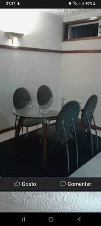 Mesa com cadeiras design italiano Oval