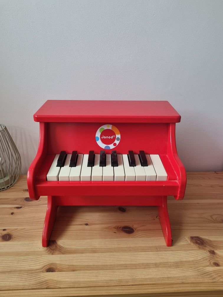 Janod - drewniane pianino dla dzieci, czerwone