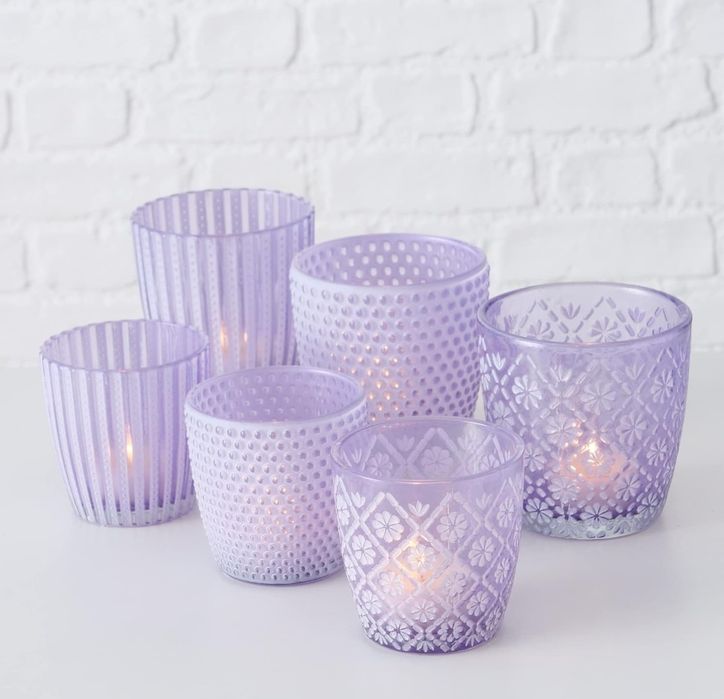 Zestaw 6 świeczników Wysokość 7-9 cm