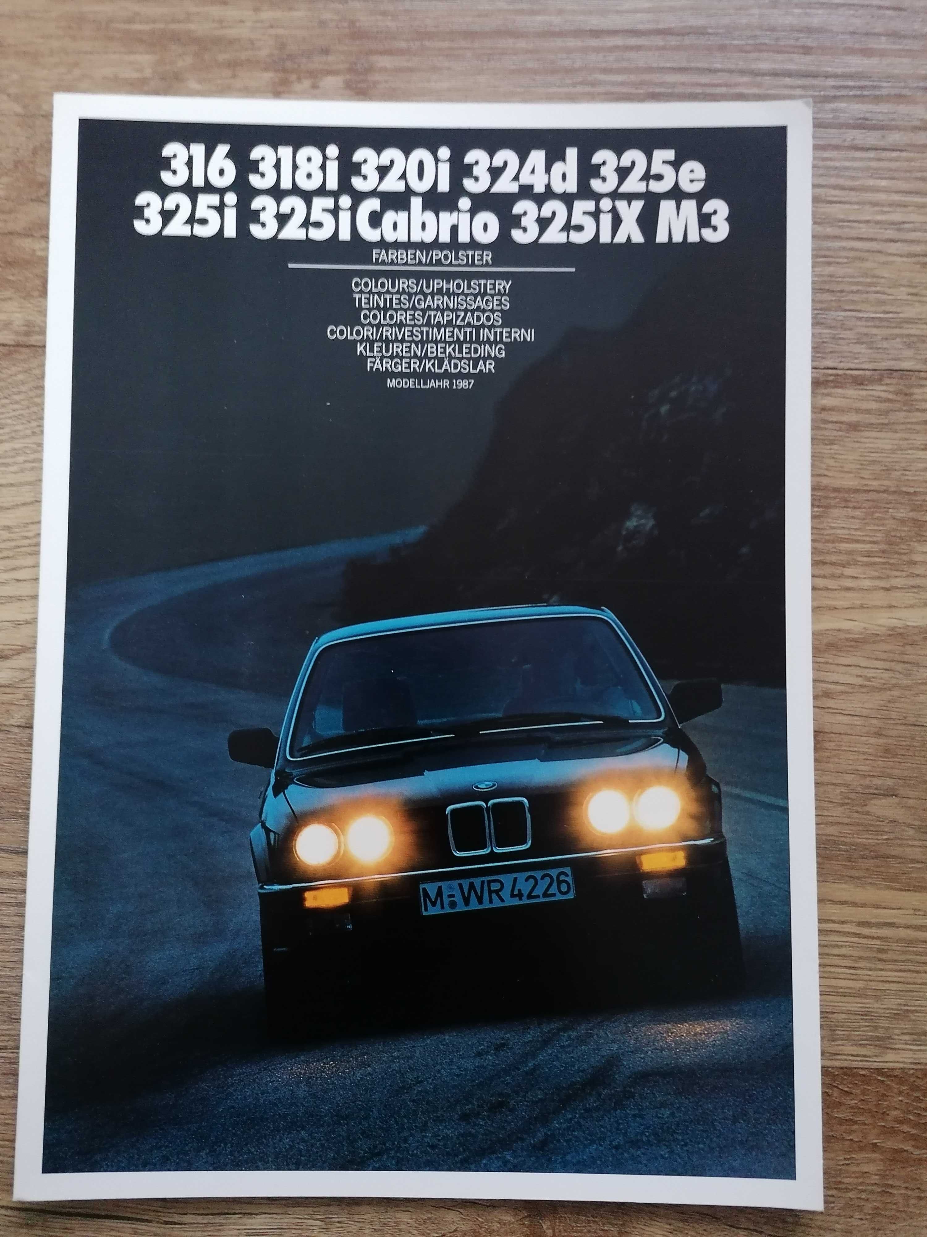 Prospekt BMW 3 E30 paleta kolorów