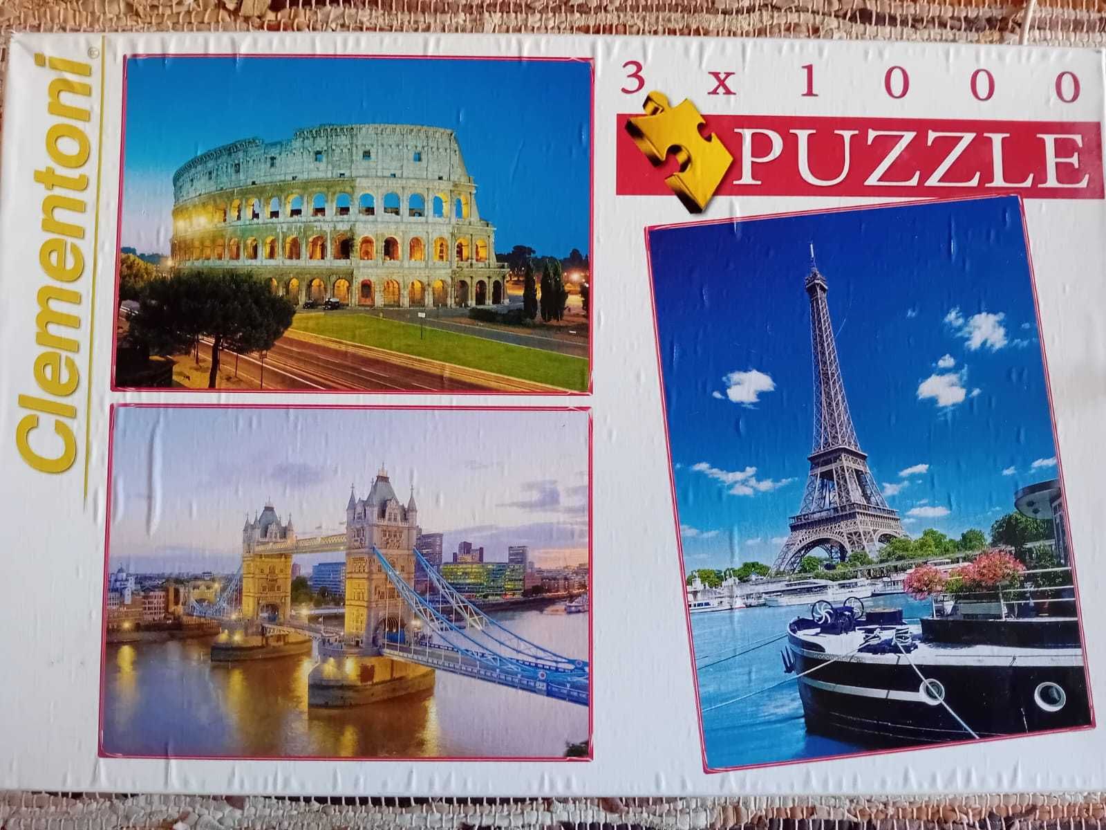 3 puzzles de paisagens com 1000 peças cada um