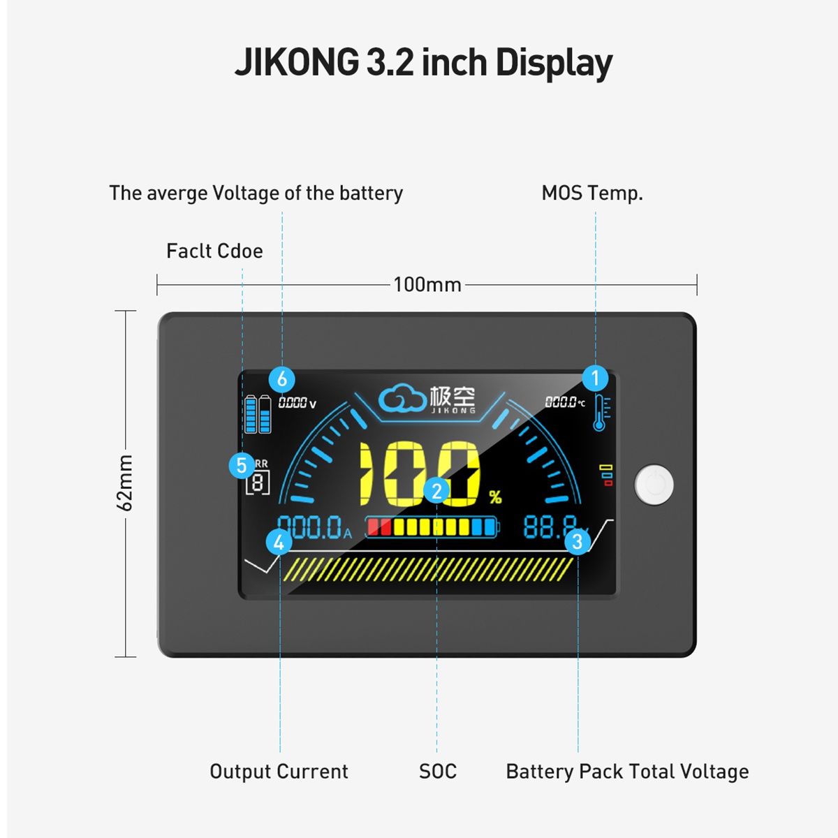 b2a20s20p B2A8S20P бмс smart jk lcd bms, lifepo4 200A 350А экран
