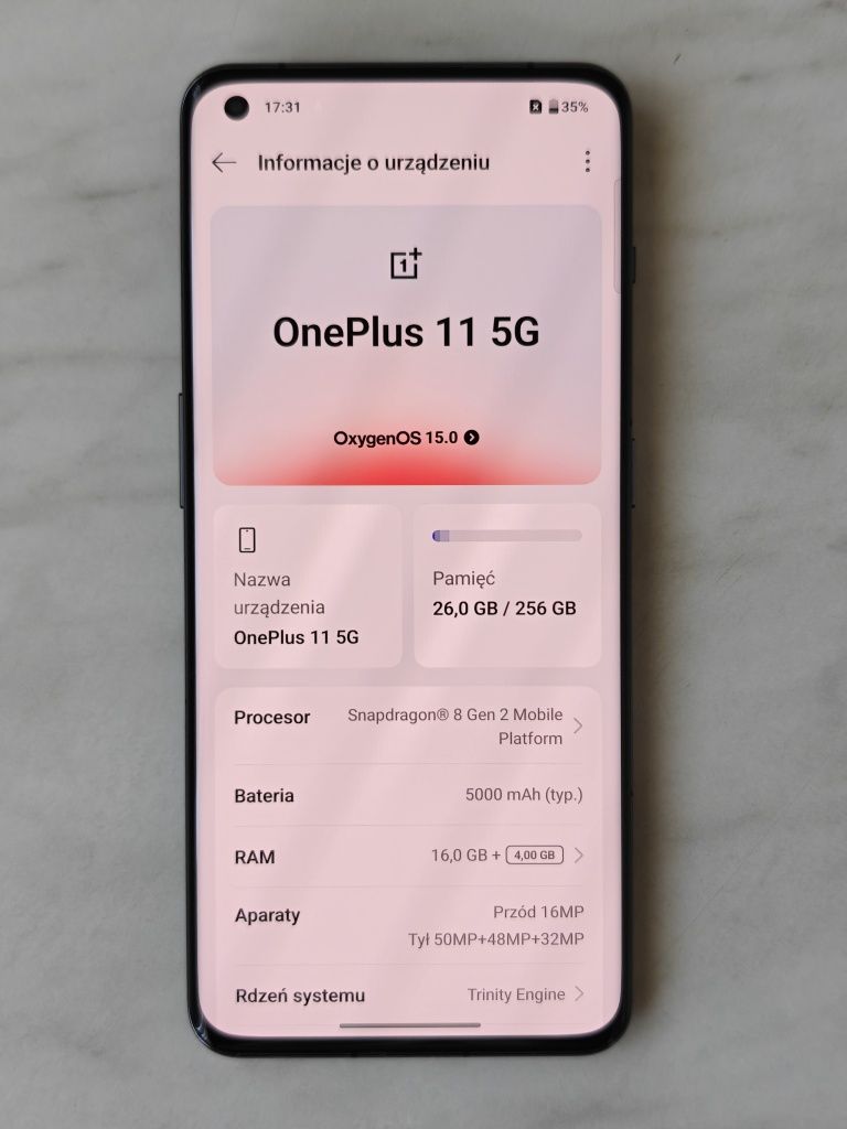 Smartfon OnePlus 11 5G   16 Gb/256 Gb  Czarny