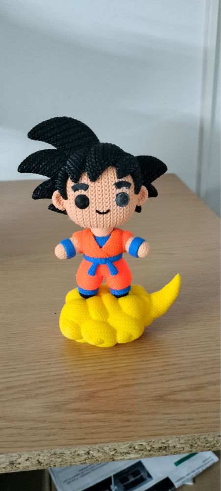 Songoku estilo croché dragonball pata montagem