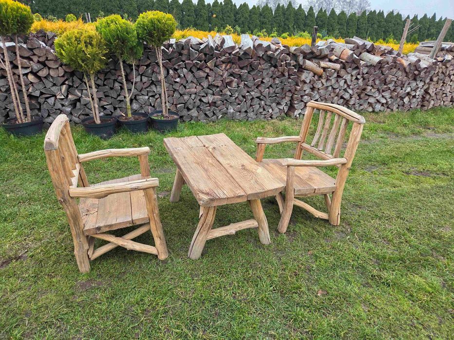 Komplet mebli ogrodowych ręcznie robionych