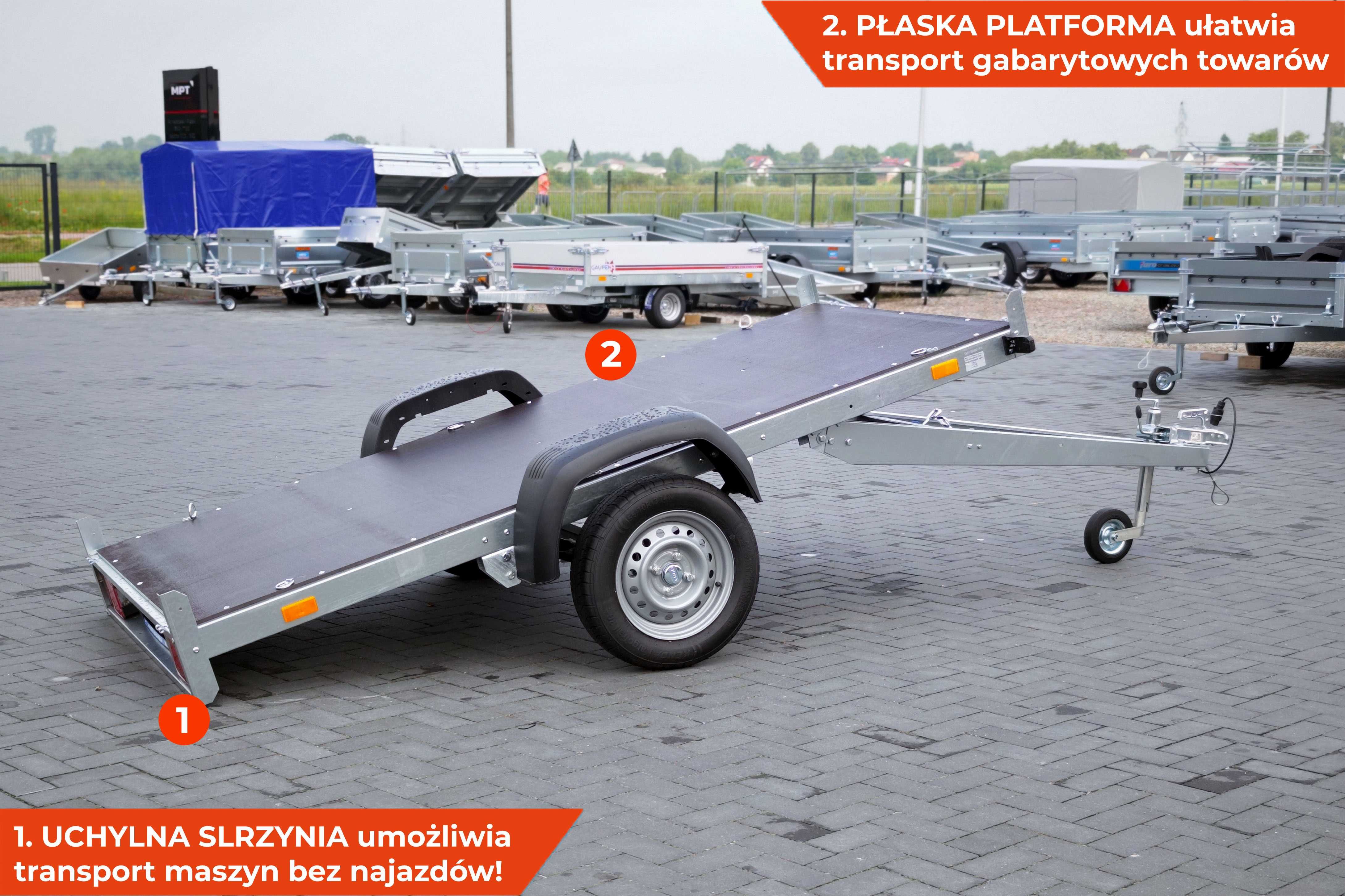Nowa przyczepka samochodowa lekka na resorze KIPER Faro Tractus flex