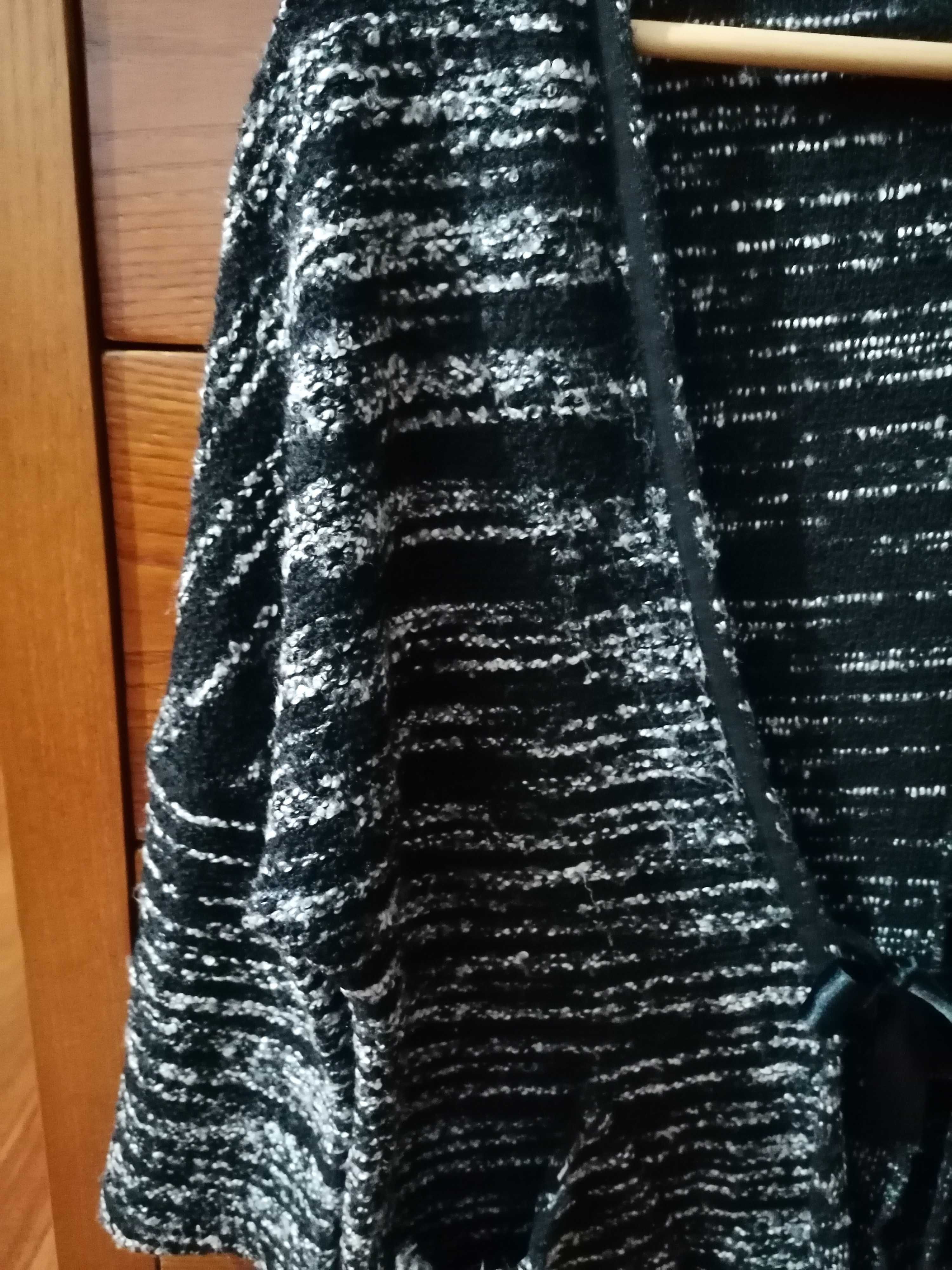Casaco de malha mesclado em preto e branco - Sfera