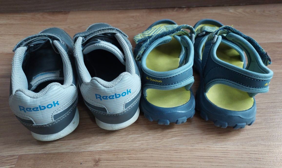 Buty r.30: adidasy Reebok, trekkingowe Mountian Warehouse, sandały dec