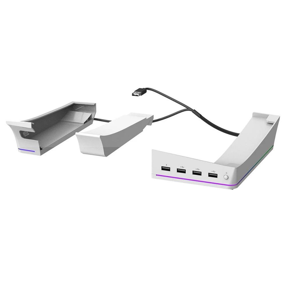 Горизонтальна підставка для PS5 Slim | 4 USB, RGB, охолодження