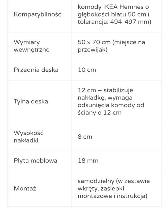 Nakładka/ przewijak na komode
