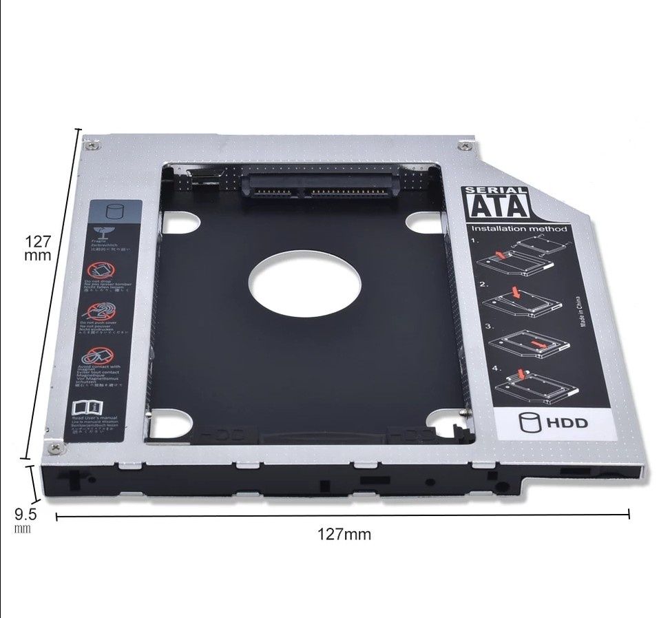 Optibay адаптер/переходник для установки HDD/SSD  в ноутбук 9.5/12.7мм