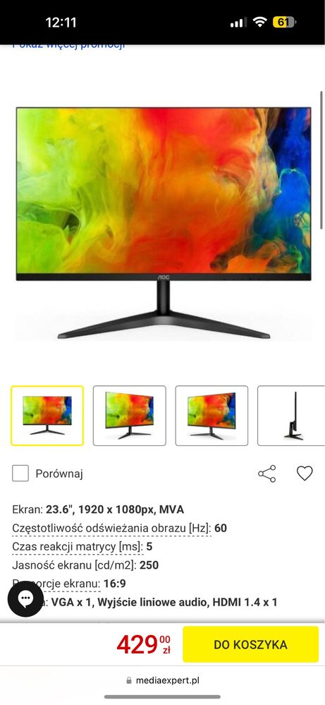 Monitor AOC 60Hz