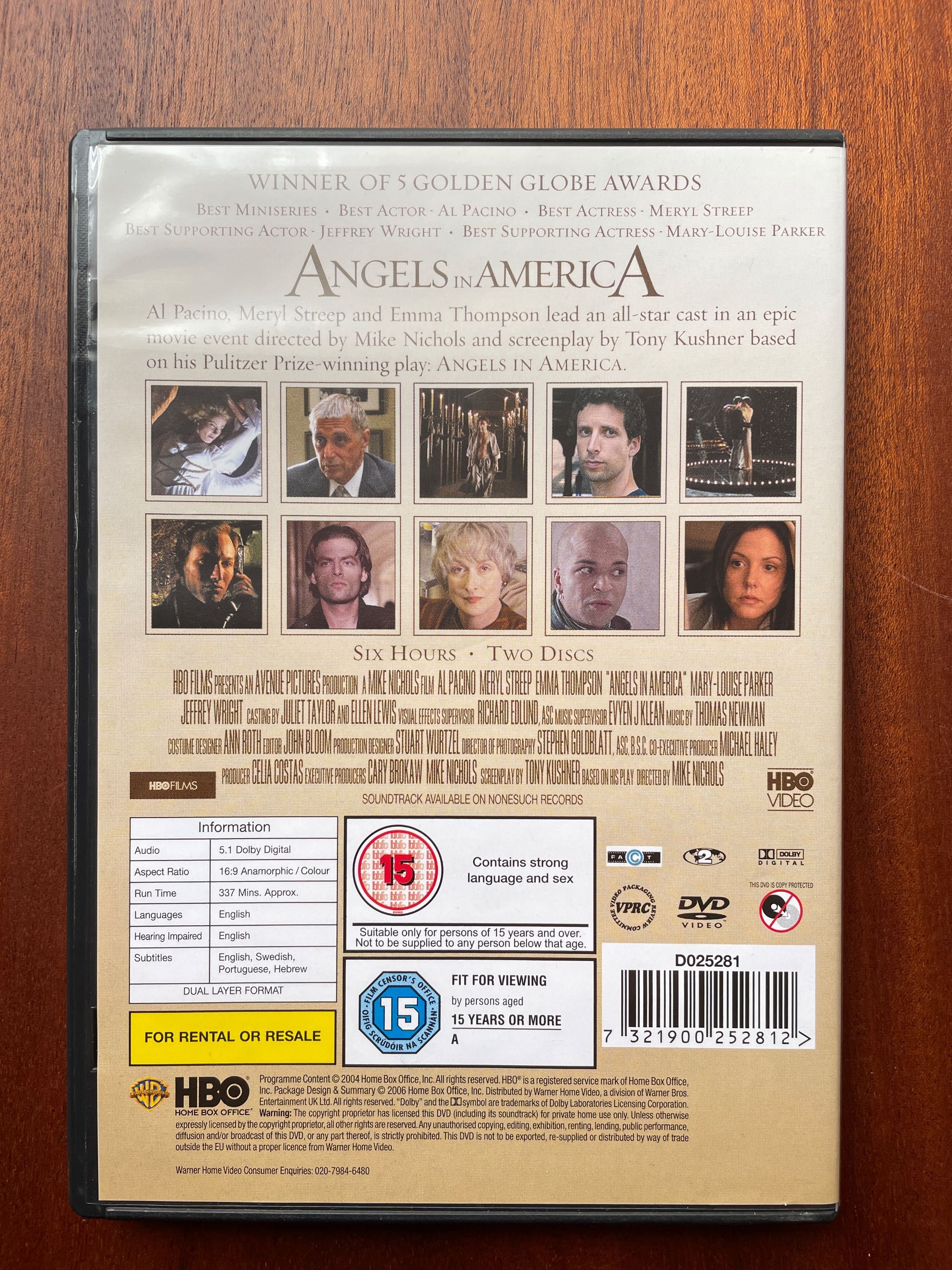 DVD Angels in America  (2 DVDs)