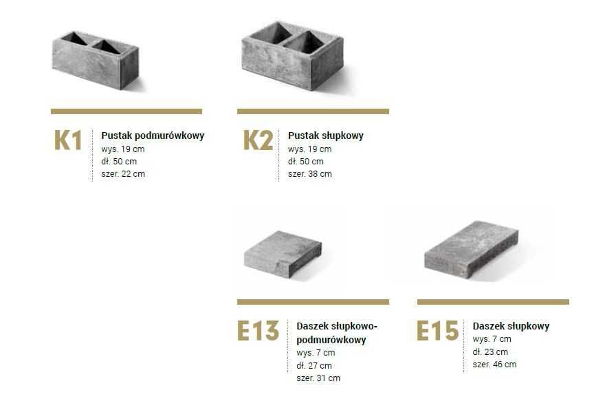 Pustak ogrodzeniowy, bloczek gładki DREWBET- system CUBO