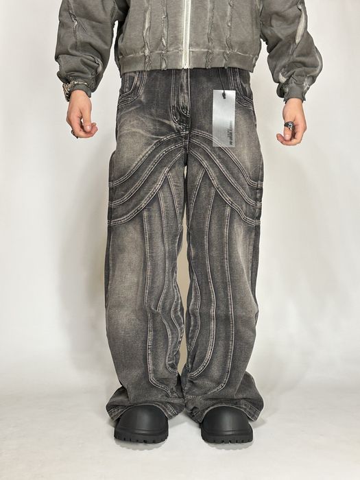NFS NO FAITH STUDIOS baggy faded jeans archive opium джинсы черные S M