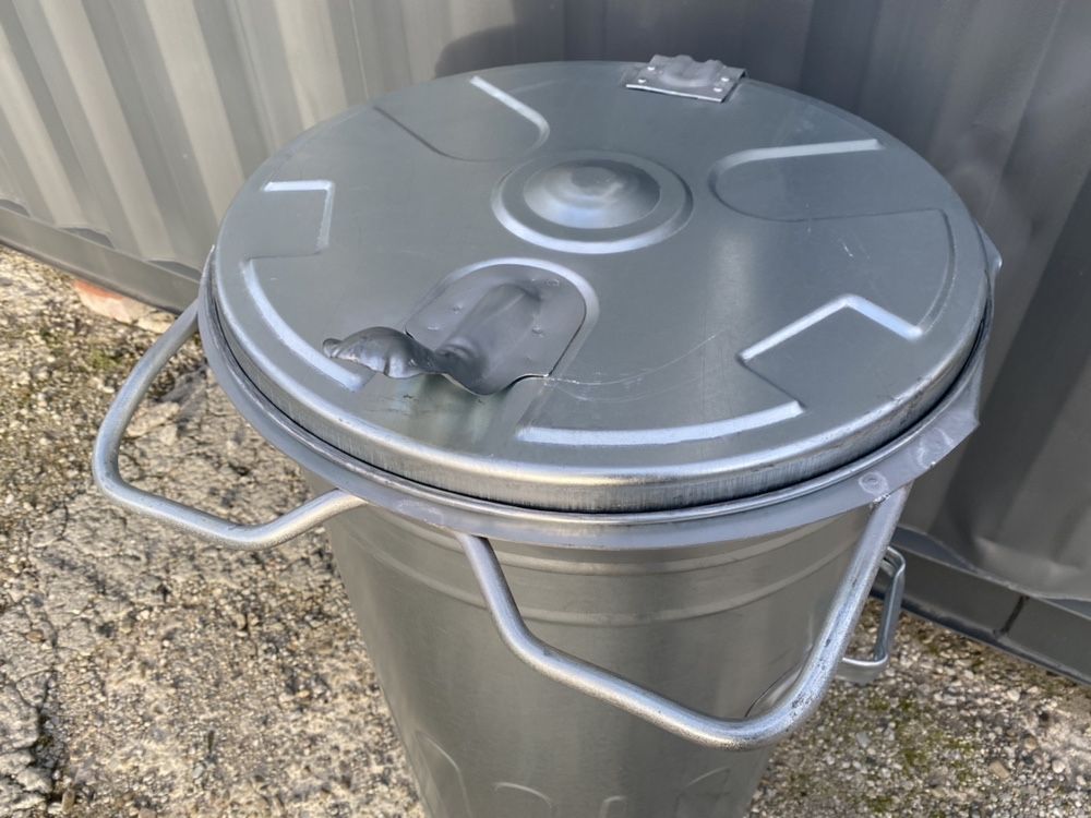 Kosz ocynk metalowy 110 L. pojemnik na odpady ocynkowany popiół