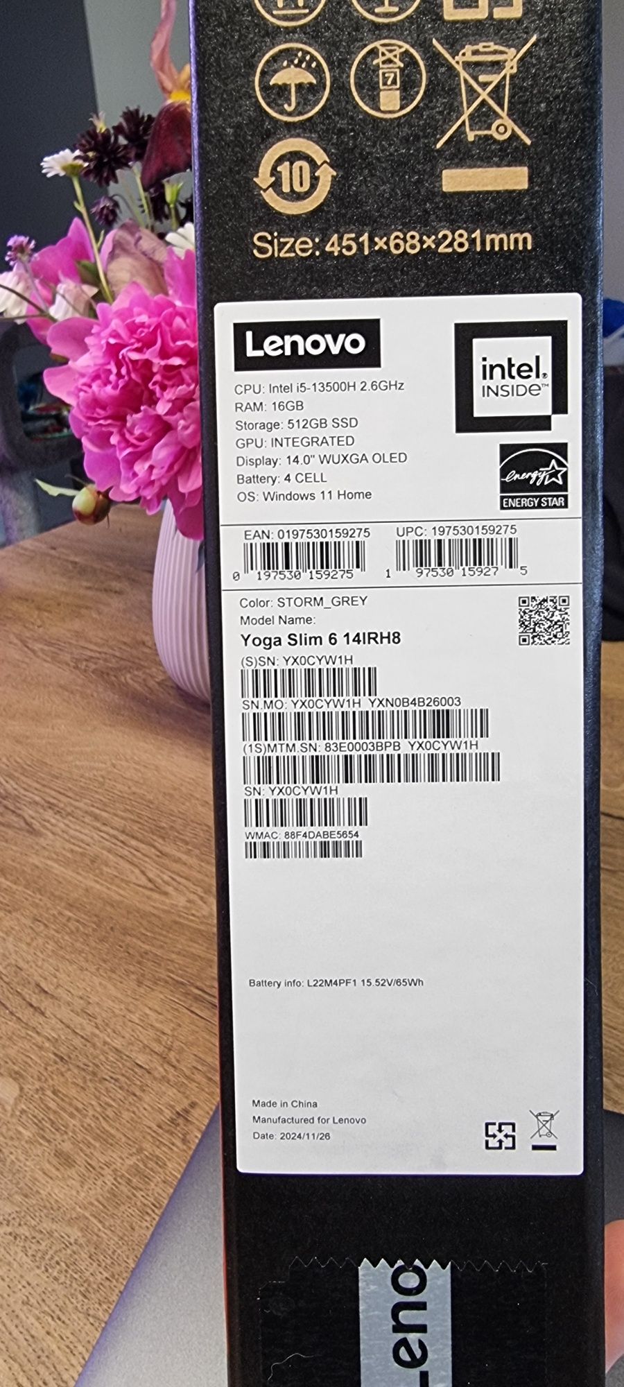 Lenovo yoga slim 6 14irh8 oled