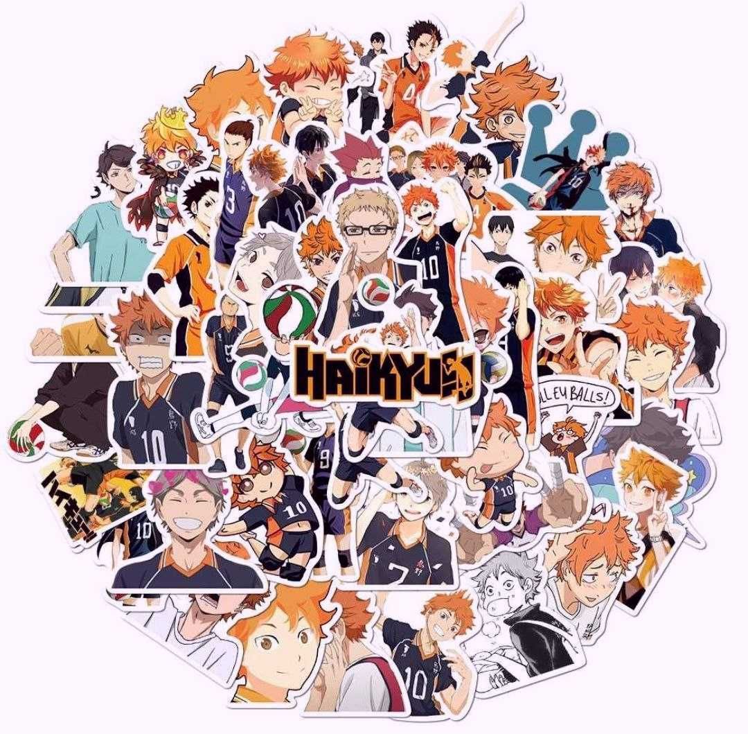 Наклейки стикеры аниме "Волейбол!! Haikyuu!!", 50 шт.
