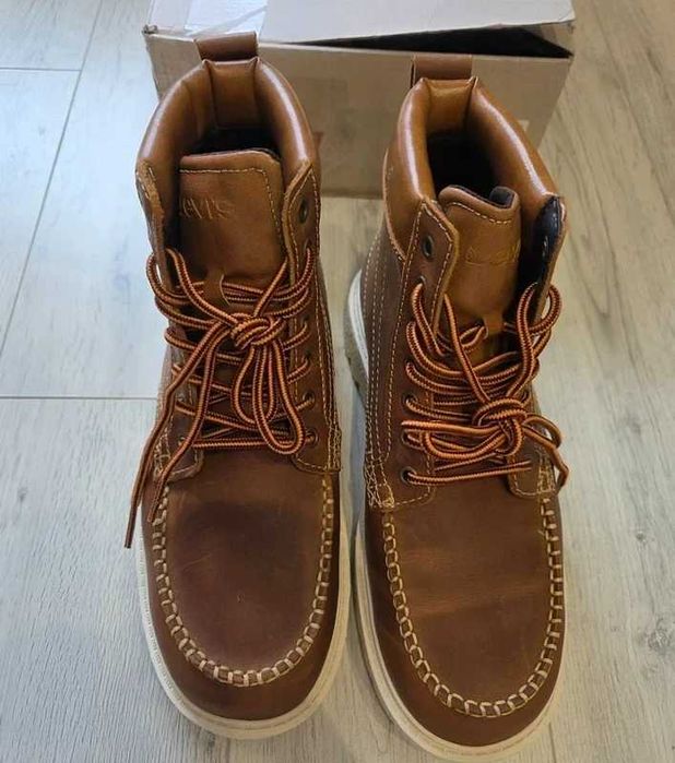 Levi's ABNER - Botki skórzane sznurowane trapery buty na zimę 42 27 cm
