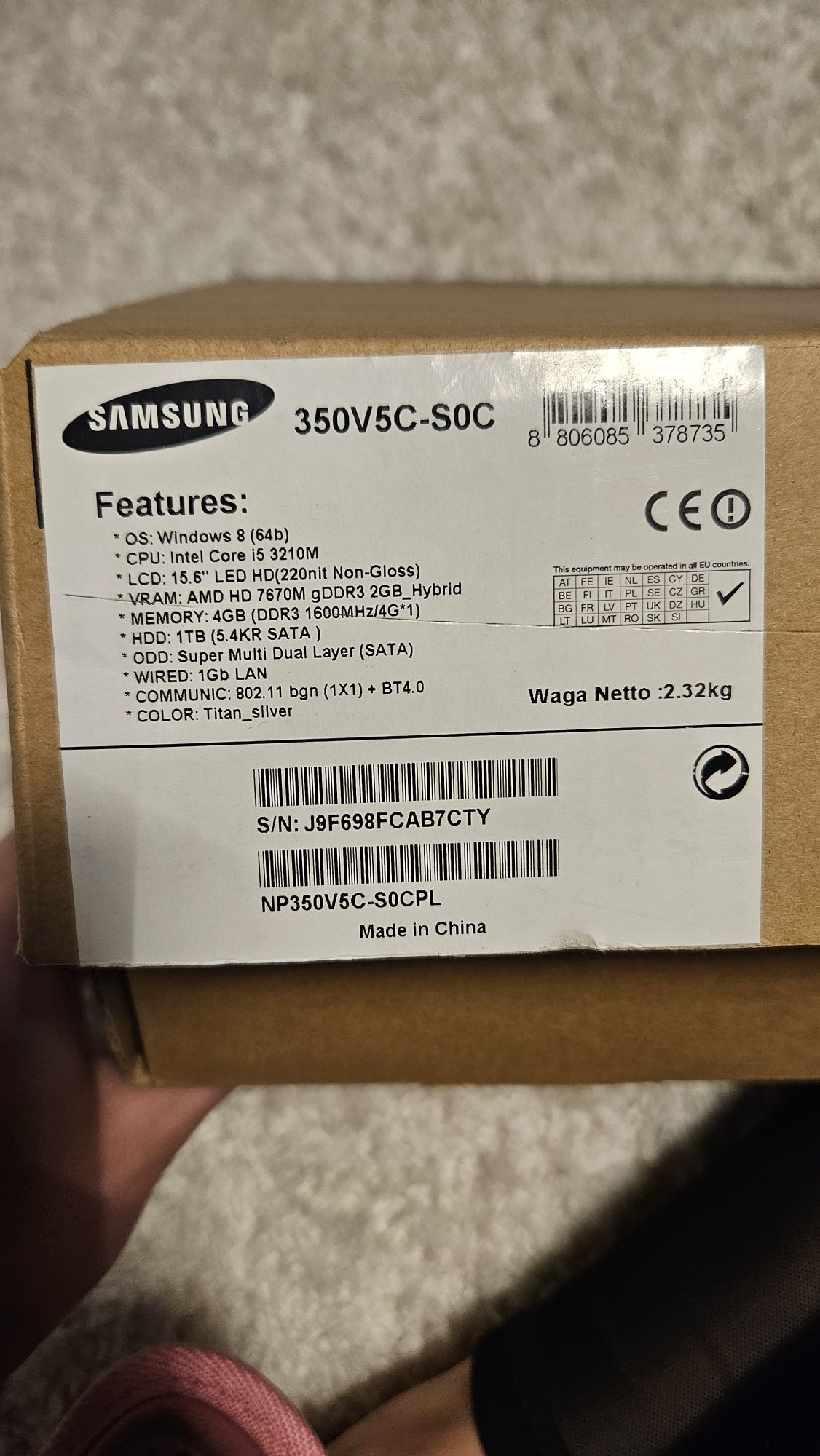 Sprawny LAPTOP Samsung 350V5C-S0C