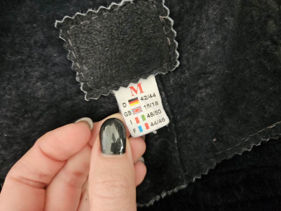 Kożuch damski, płaszcz zimowy, kożuszek S futro owcze