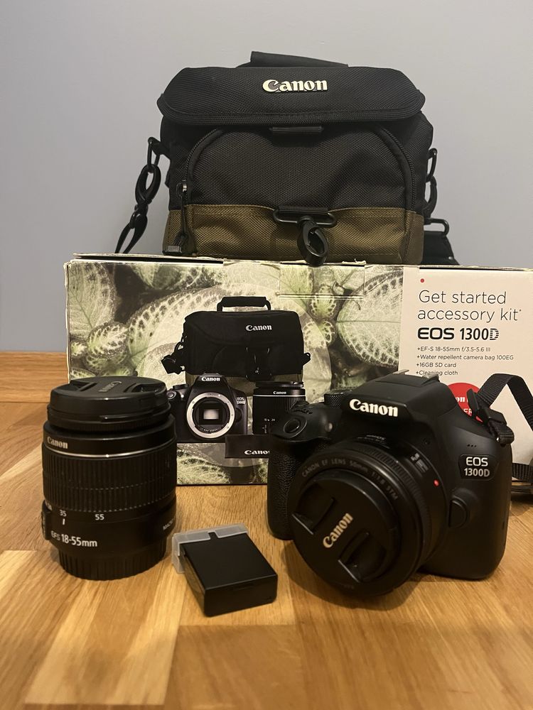 Canon 1300d w zestawie 2 obiektywy