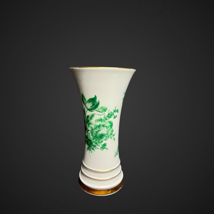 Wazon porcelanowy zielone kwiaty styl miśnia Bavaria B41/091410