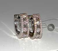 Сережки бриллиант 0,53Сt кольца Дорожки Конго діамант белое золото 585