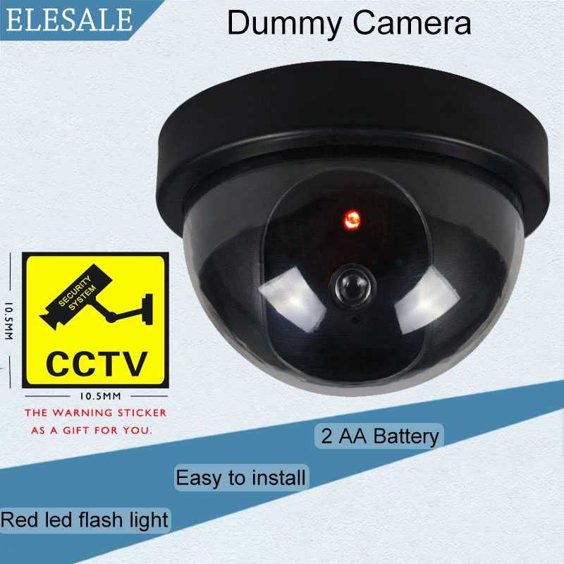 Câmara Segurança Vigilância Falsa CCTV LED Doméstica a Pilhas