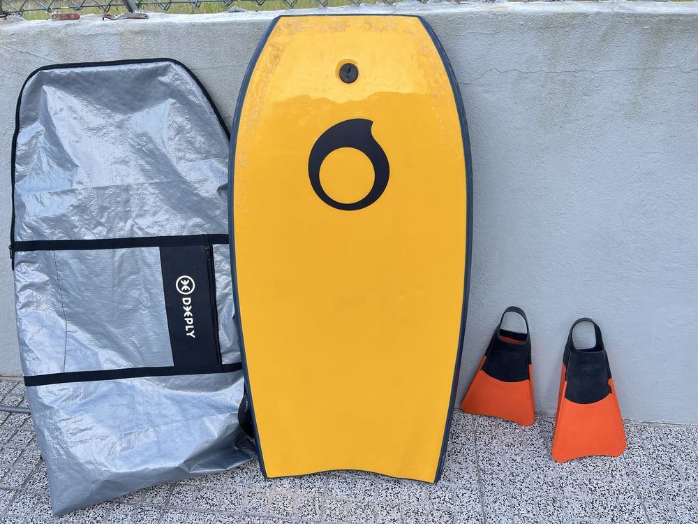 Prancha bodyboard + acessorios