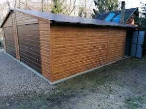 Garaż 6m x 5.8m PREMIUM Złoty Dąb + Orzech