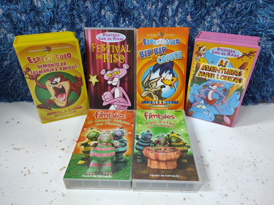 Cassetes - Marretas/ Looney Tunes/ Disney/ Pantera Cor Rosa/ Fimbles