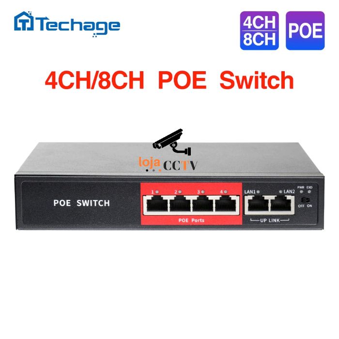 Switch Ethernet/IP - Power Over Ethernet (PoE) 4/8 portas